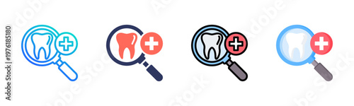 Dental Checkup Icon Set Multiple Style Collection