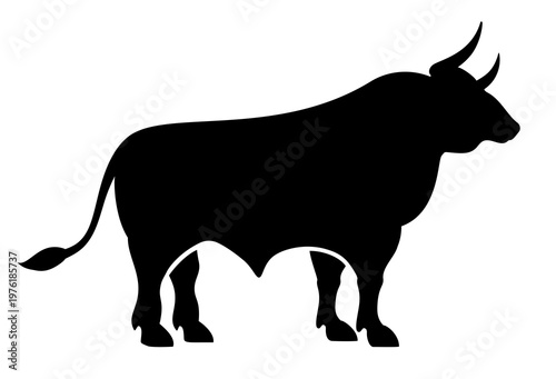 Bull vector silhouette icon