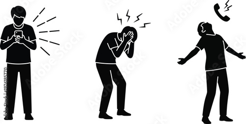 Black silhouette of men's legs and trousers on a white background, minimalist style