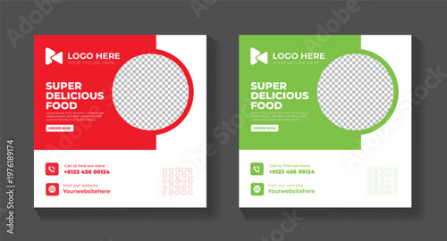 Modern Food Promotion Post Design for Cafes & Restaurants