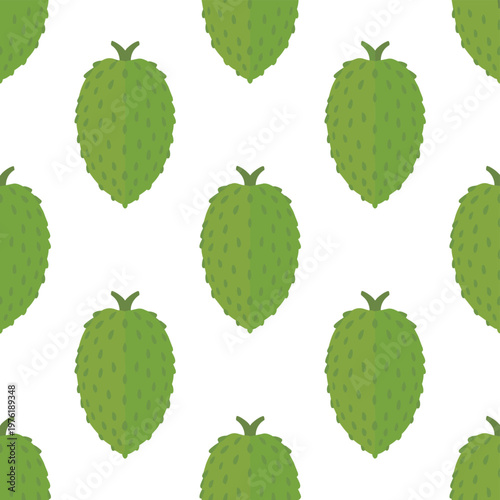 Green hop cones seamless pattern on transparent background.