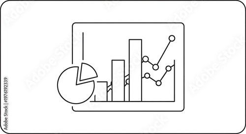 Business analytics dashboard with pie chart, bar graph, and line chart line finance
