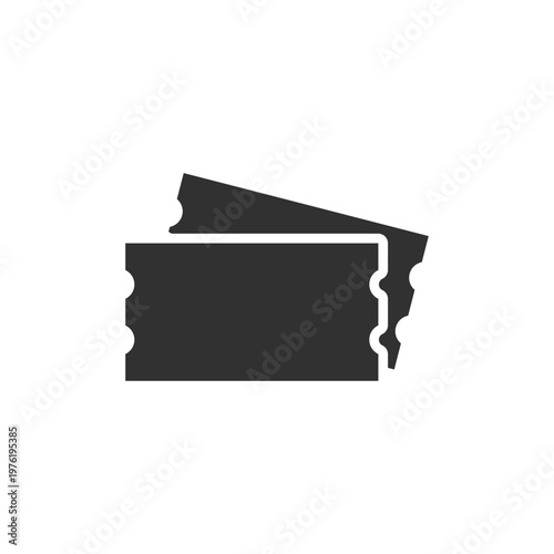 Stack of tickets icon. Event access and admission pass. Monochrome black and white symbol