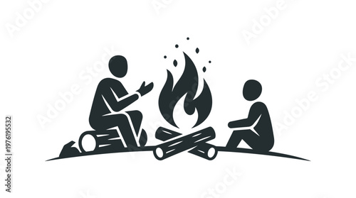 Campfire Storytelling Silhouette