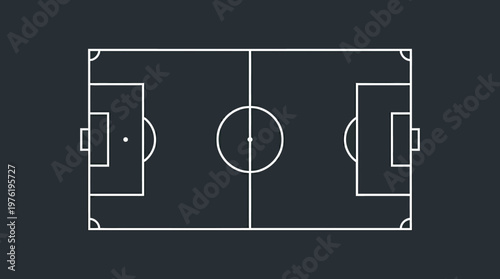 Soccer Field Outline on Dark Background
