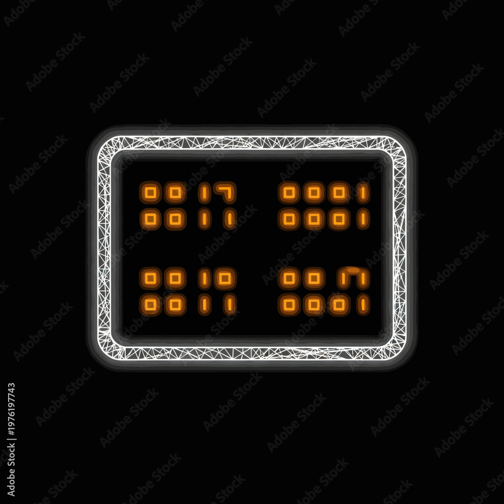 Fototapeta premium Digital display with binary code numbers.