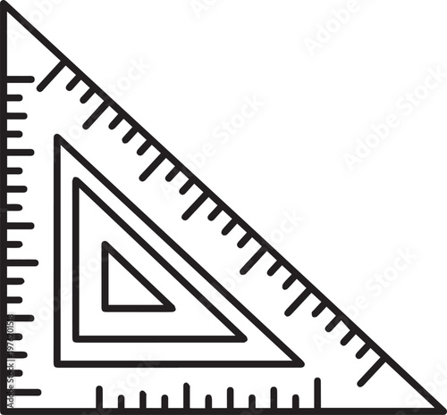Drafting triangle ruler with measurement markings geometric tool illustration