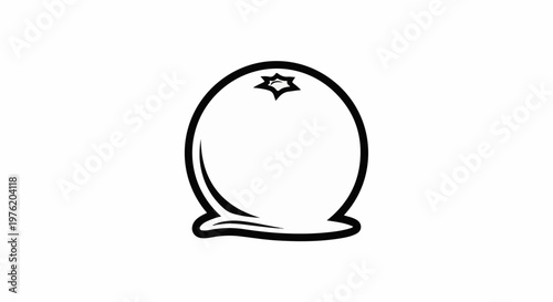 A stylized black outline of a plump fruit with a star-shaped stem top