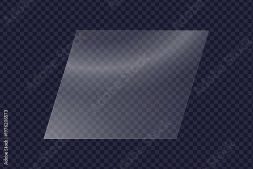 Slanted glass digital display panel for futuristic sci fi UI design