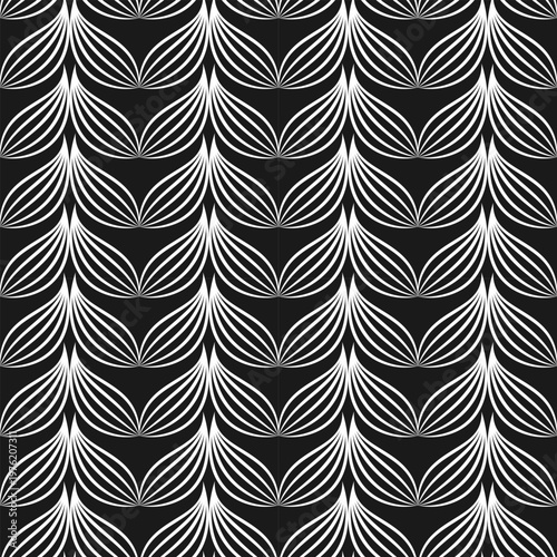 seamless botanical pattern of painted oriental motifs