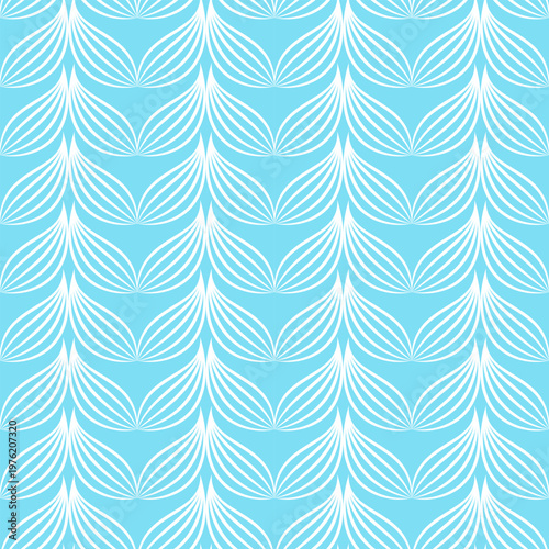 seamless botanical pattern of painted oriental motifs