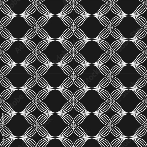 seamless botanical pattern of painted oriental motifs