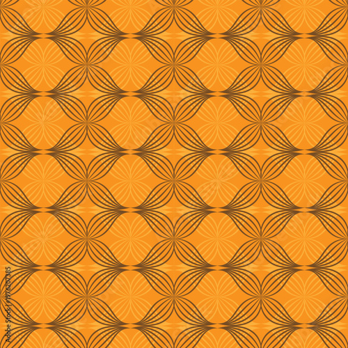 seamless botanical pattern of painted oriental motifs