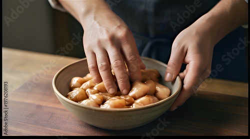 Artisanal Glazed Chestnuts: Handcrafted Sweet Treats in Ceramic Bowl