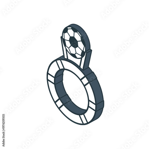 Soccer Ball on a Black Holder.