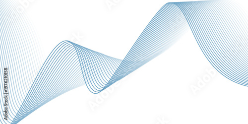 Vector abstract background with dynamic blue waves.