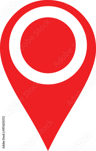 Red location pinpoint icon with concentric circles on a white background Vector Free Download Red location pinpoint icon with concentric circles on a white background Vector - GFXLoad