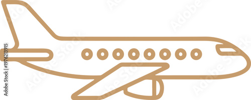 a simple line drawing of a commercial airplane Vector, illustration