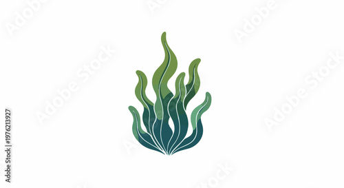 Stylized illustration of a bunch of green kelp or seaweed