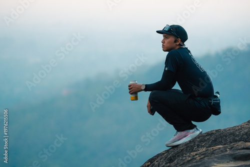 Man silhouette male hiker m...