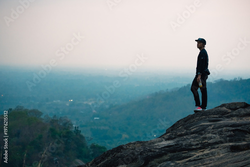 Man silhouette male hiker m...