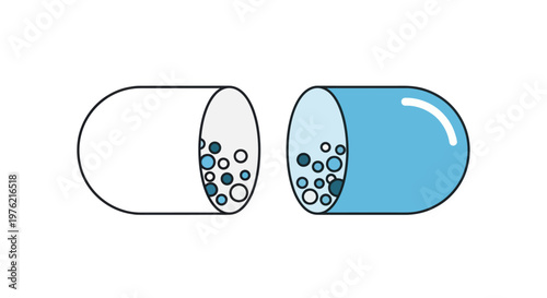 Pills with small balls inside capsule.