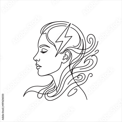A weman line art design