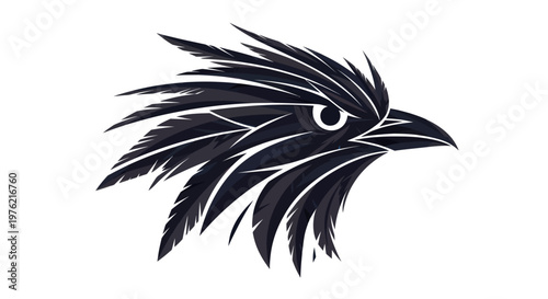 Black Eagle Bird Head Profile View.