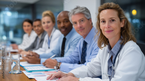 Diverse ethics committee debating stem cell research protocols in hospital boardroom, medical charts and regulatory documents spread across table, serious expressions captured, ide