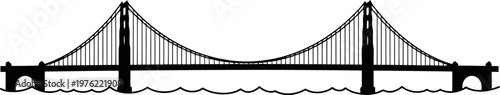 Golden Gate Bridge abstract silhouette.