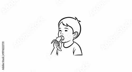 Child eating a banana