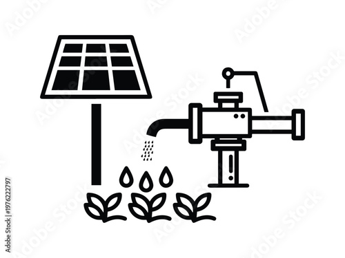 Solar powered irrigation system for agriculture with irrigation agriculture friendly technology sustainable outdoors equipment innovation mechanical