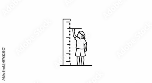 Child measuring height against a ruler
