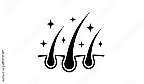 Healthy hair follicles with sparkles a symbol of vitality and growth