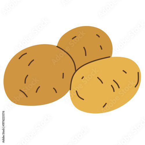 Potato with natural shape in flat style for farm food illustration