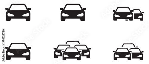 Simple Black Car Icon Representing Transportation and Automotive Services