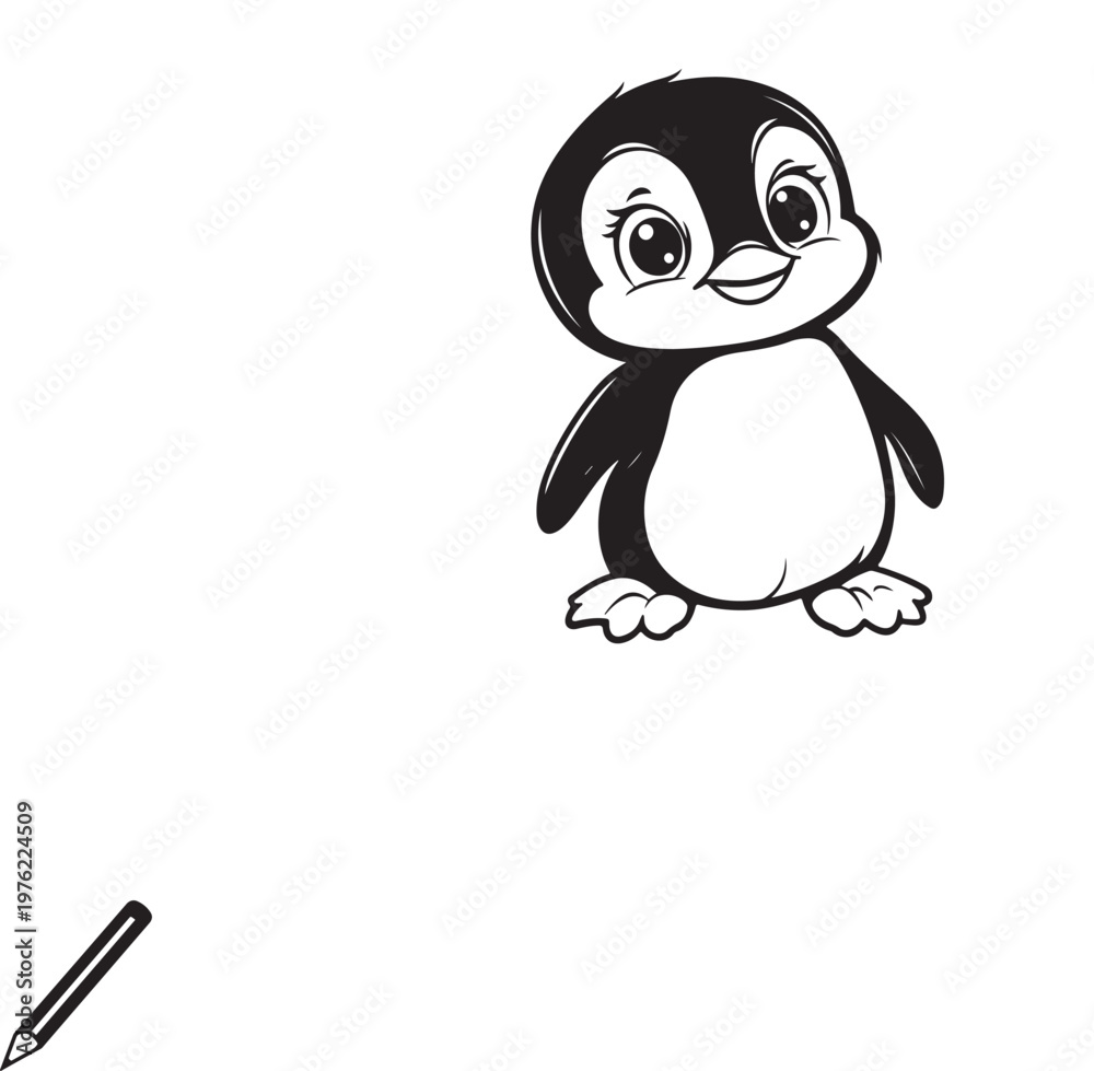 Obraz premium Wild peguin, illustration, vector on a white background.