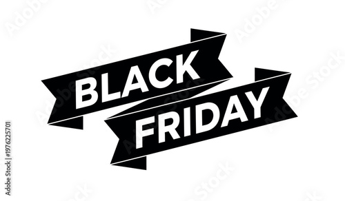 Black friday sale ribbon banner a promotional graphic for discount shopping events