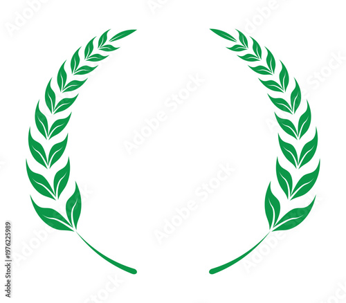 Green Laurel Wreath Vector Illustration