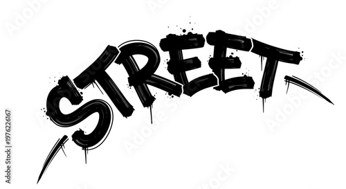 Graffiti Street Art Text - Urban Style Spray Paint Drips