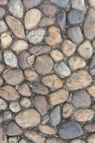 Wallpaper Mural River Stone Mosaic. Architectural Shot Of River Stone Mosaic. Closeup Image Of Textured River Stone Courtyard Paving. Photographer Captures Detailed Pattern Of Warm Earthy River Stone Surface Torontodigital.ca