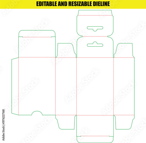 Semi Circular Bottom Product Box Dieline with Euro Slot for Hanging