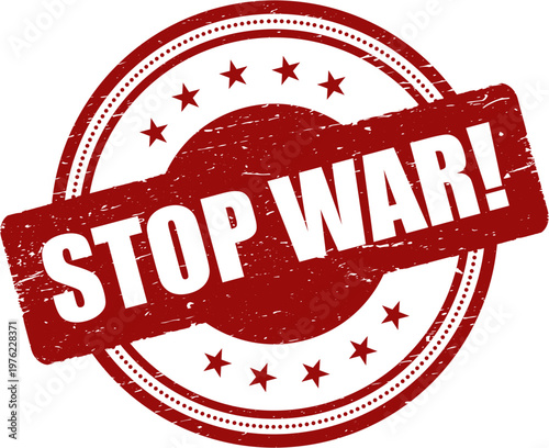 Stop war stamp label vector, Warning stop war stamp design