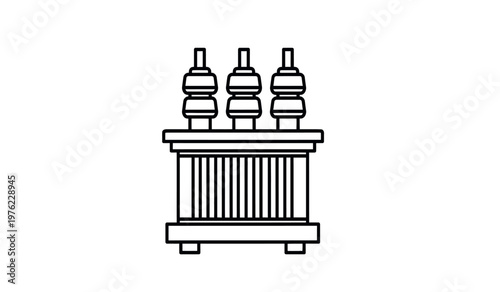 Electrical transformer illustration a line drawing of power distribution equipment