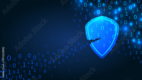 Illustration of data leak or hack attack