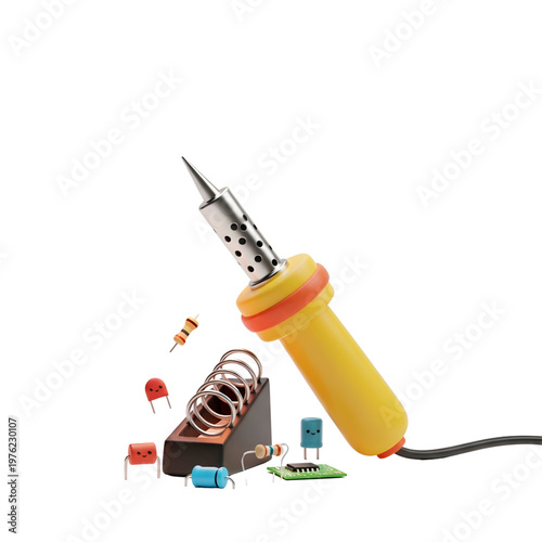 Soldering iron, electronic components, tools, DIY electronics, repair kit