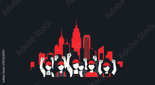 Protesters with fists raised high.