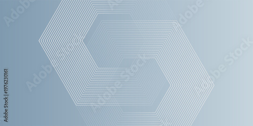 Abstract hexagon lines on gray background. Geometric stripe line art design modern