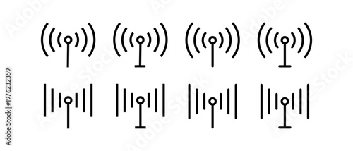 Wi-fi Antenna Icon Vector Set . Wireless Connection Symbol
