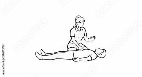 Medical professional performing chest compressions on a prone person